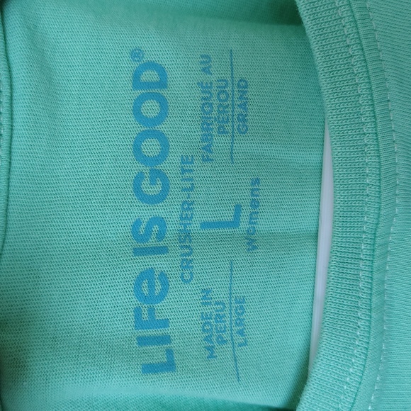Life Is Good Women's Green Tshirt With Dog Heart Graphic - Picture 2 of 8